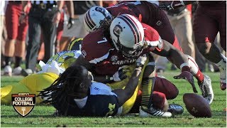 Jadeveon Clowney unleashes vicious hit vs Michigan in 2013 Outback Bowl  ESPN Archives [upl. by Sana]