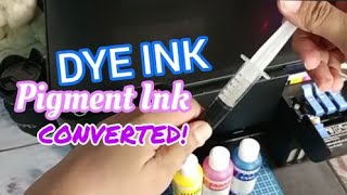 Best Printer EPSON L3110  How to convert from DYE INK to PIGMENT INK [upl. by Yrhcaz]