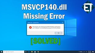 How to Fix MSVCP140dll Missing in Windows 10 8 7 2 Fixes [upl. by Yadnil]