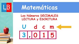 Los Números DECIMALES LECTURA y ESCRITURA ✔👩‍🏫 PRIMARIA [upl. by Jarrid]