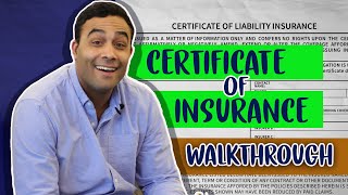 Certificate of Insurance Walkthrough [upl. by Man911]