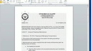 How To Write An Army Memo IAW AR 2550 [upl. by Elva]