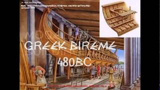 Wooden ship model Athenian Bireme 480 bc [upl. by Rosalind558]