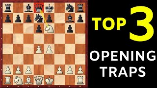 Top 3 Chess Opening TRAPS To Win Fast in Blitz amp Bullet [upl. by Nitsirt]