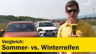 Test Sommerreifen vs Winterreifen  ÖAMTC [upl. by Eillehs433]