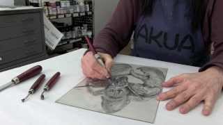 Drypoint Printmaking Up Close with Akua Inks [upl. by Rosana]