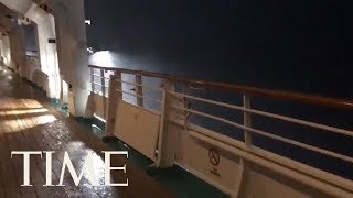 Cruise Ship Battered By Rough Waters Due To Hurricane Michael  TIME [upl. by Jerrilee785]