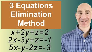 Solving Systems of 3 Equations Elimination [upl. by Ahsie]