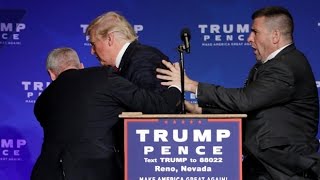 Donald Trump rushed off stage during rally in Nevada [upl. by Ahseikan]