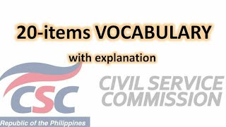 Vocabulary Mock Exam Civil Service Entrance test English Verbal Reasoning Test [upl. by Decker]