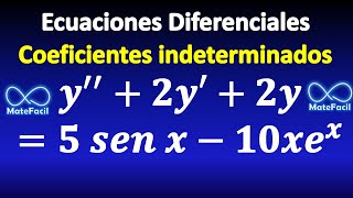 Ecuación diferencial Coeficientes indeterminados seno y exponencial [upl. by Arotal697]