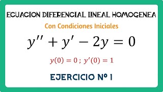 1 Ecuación Diferencial Lineal Homogénea con condiciones Iniciales de coeficientes constantes [upl. by Ralfston936]