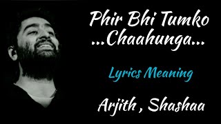 PHIR BHI TUMKO CHAAHUNGA LYRICS MEANING [upl. by Monique653]