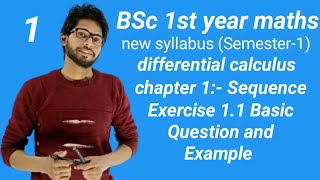 BSc first year Maths Semester1unit1  chapter 1 Sequence Exercise 11 Basic and Questions [upl. by Benjy648]