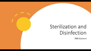 Sterilization and Disinfection [upl. by Lesab]